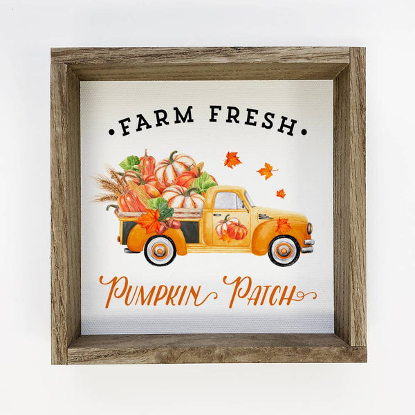 Orange Pumpkin Patch Vintage Truck Decor Gift Sign Wood Art