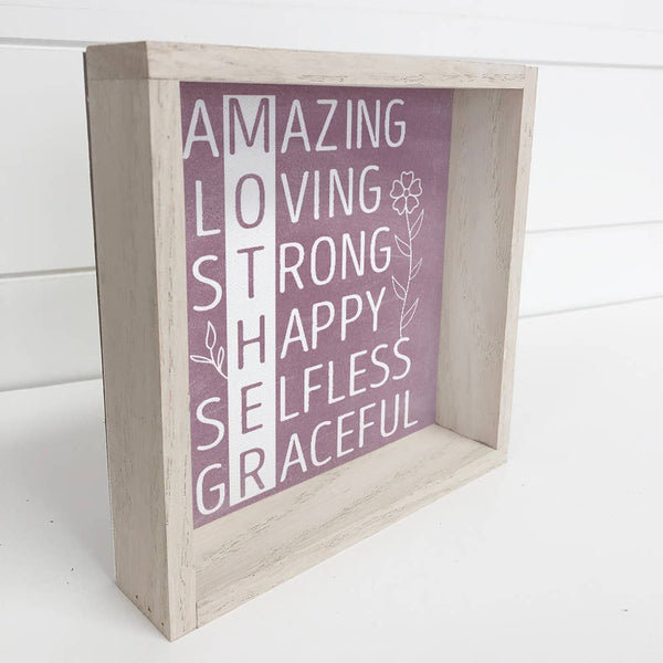 Mothers Amazing Loving Strong - Mothers Day Gift Word Art