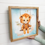 Swinging Baby Tiger - Sweet Tiger Canvas Art - Wood Framed