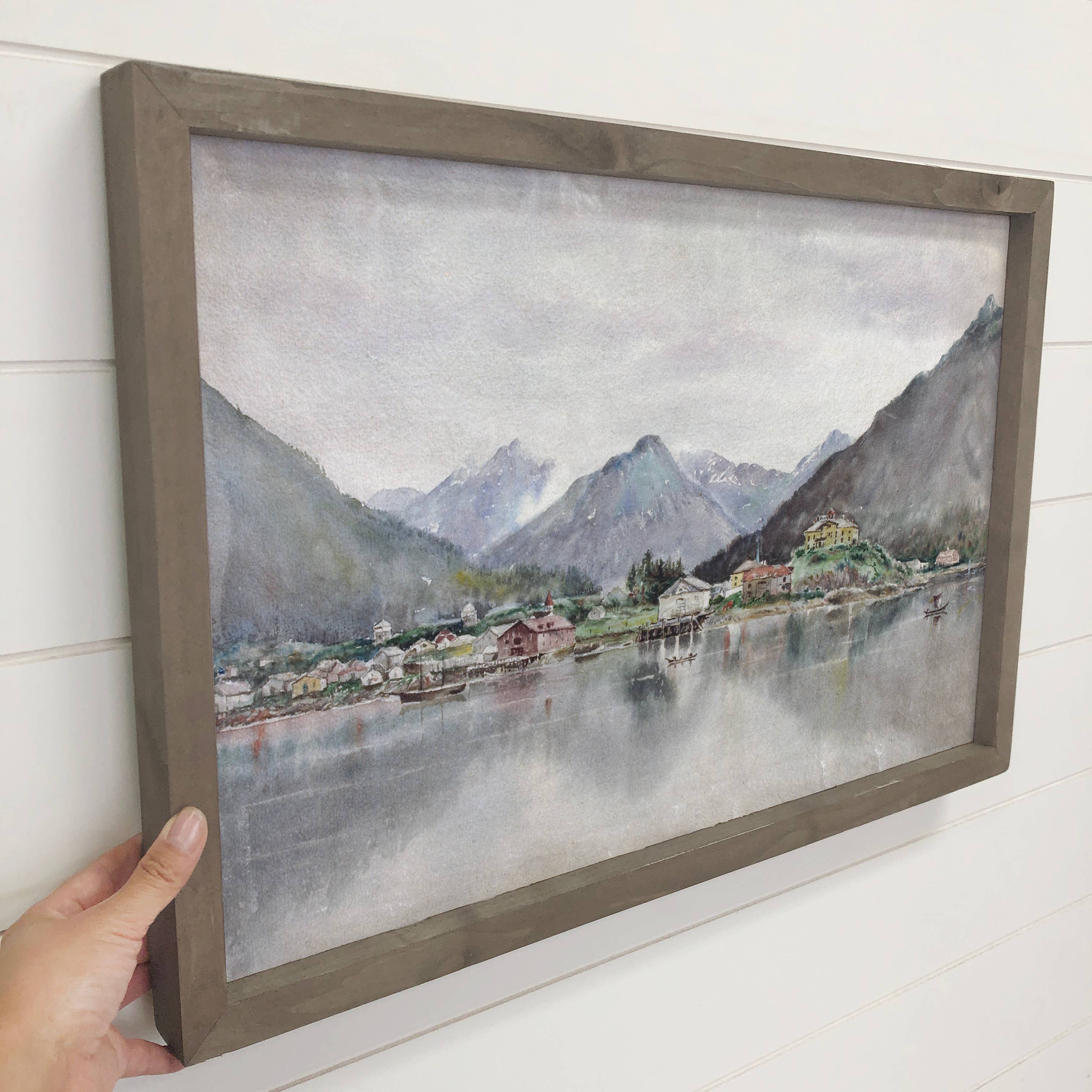 Alaska Village - Alaska Nature Canvas Art - Framed