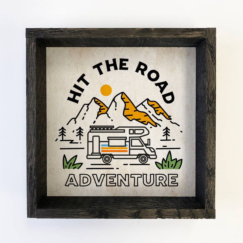 Hit the Road Adventure RV Camper Small Décor Wood Frame