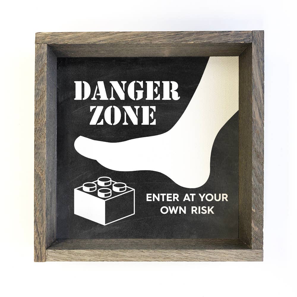 Toy Room Decor- Lego Danger- Small Canvas Sign- Kids Room