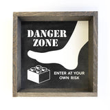 Toy Room Decor- Lego Danger- Small Canvas Sign- Kids Room