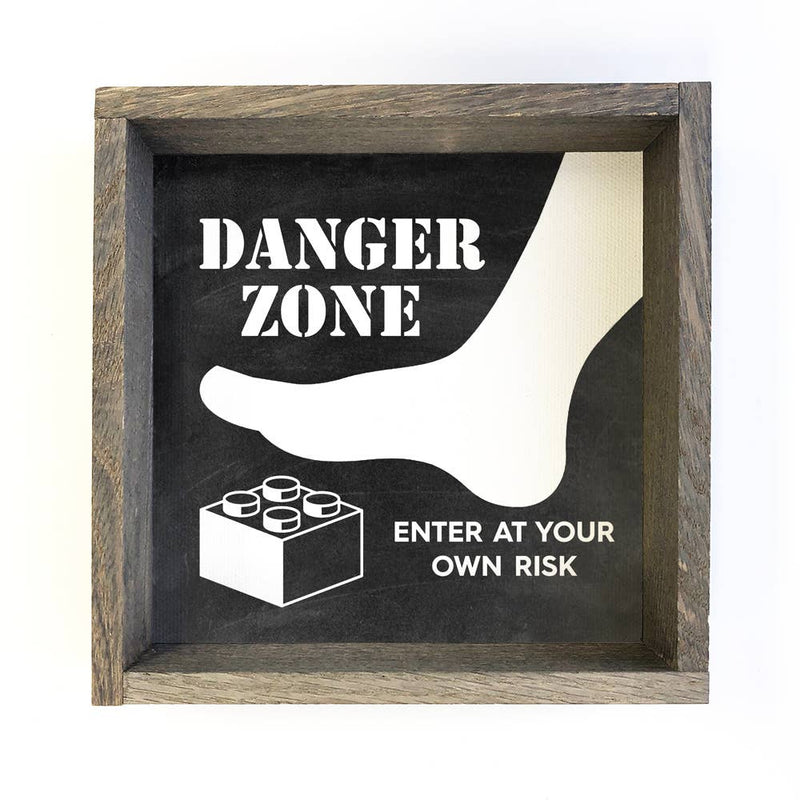 Toy Room Decor- Lego Danger- Small Canvas Sign- Kids Room