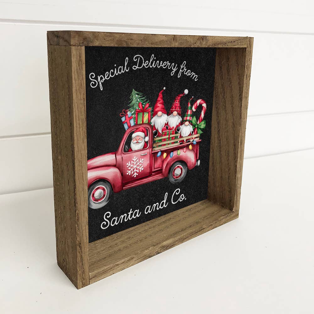 Special Delivery Santa Gnomes - Christmas Canvas Art