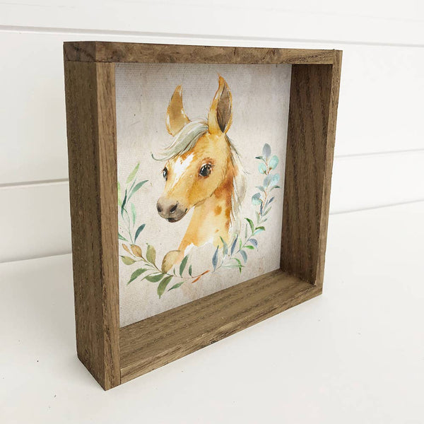 Baby Farm Watercolor Horse Small Tabletop Decor