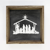Nativity Black Canvas Wall Art Small Christmas Small Decor