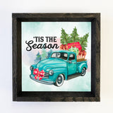 Tis the Season Christmas Truck - Framed Holiday Wall Art