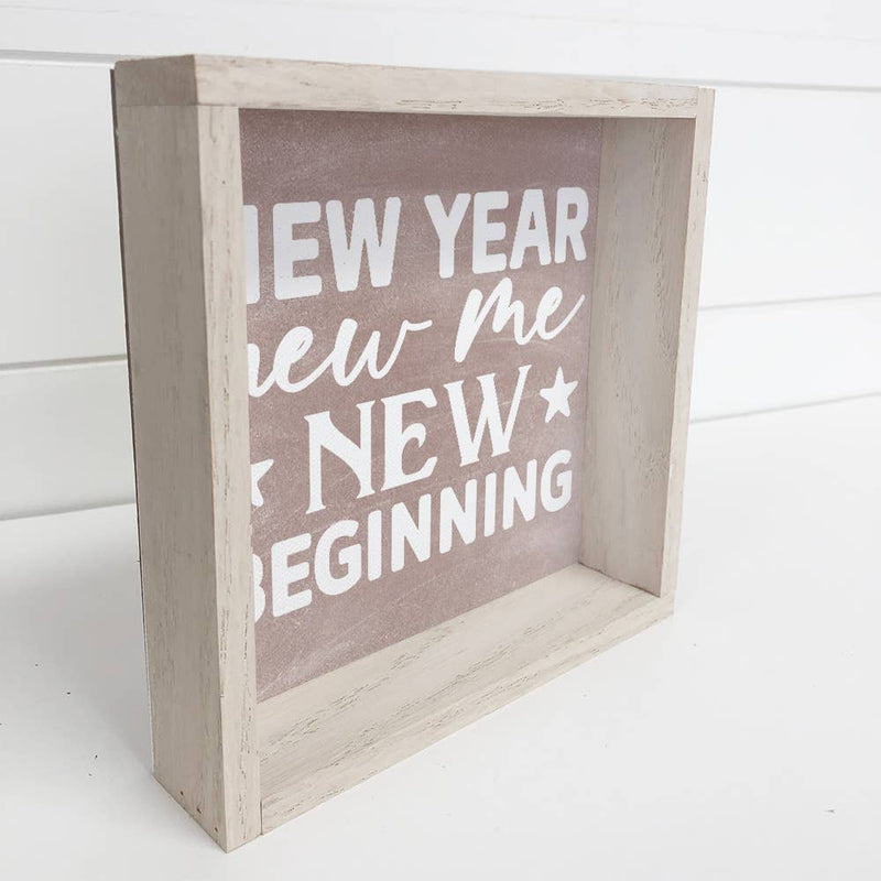 New Year New Me - New Years Eve Canvas Art - Wood Framed