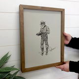 Gold Rush Prospector Sketch - Vintage Sketch Canvas Art