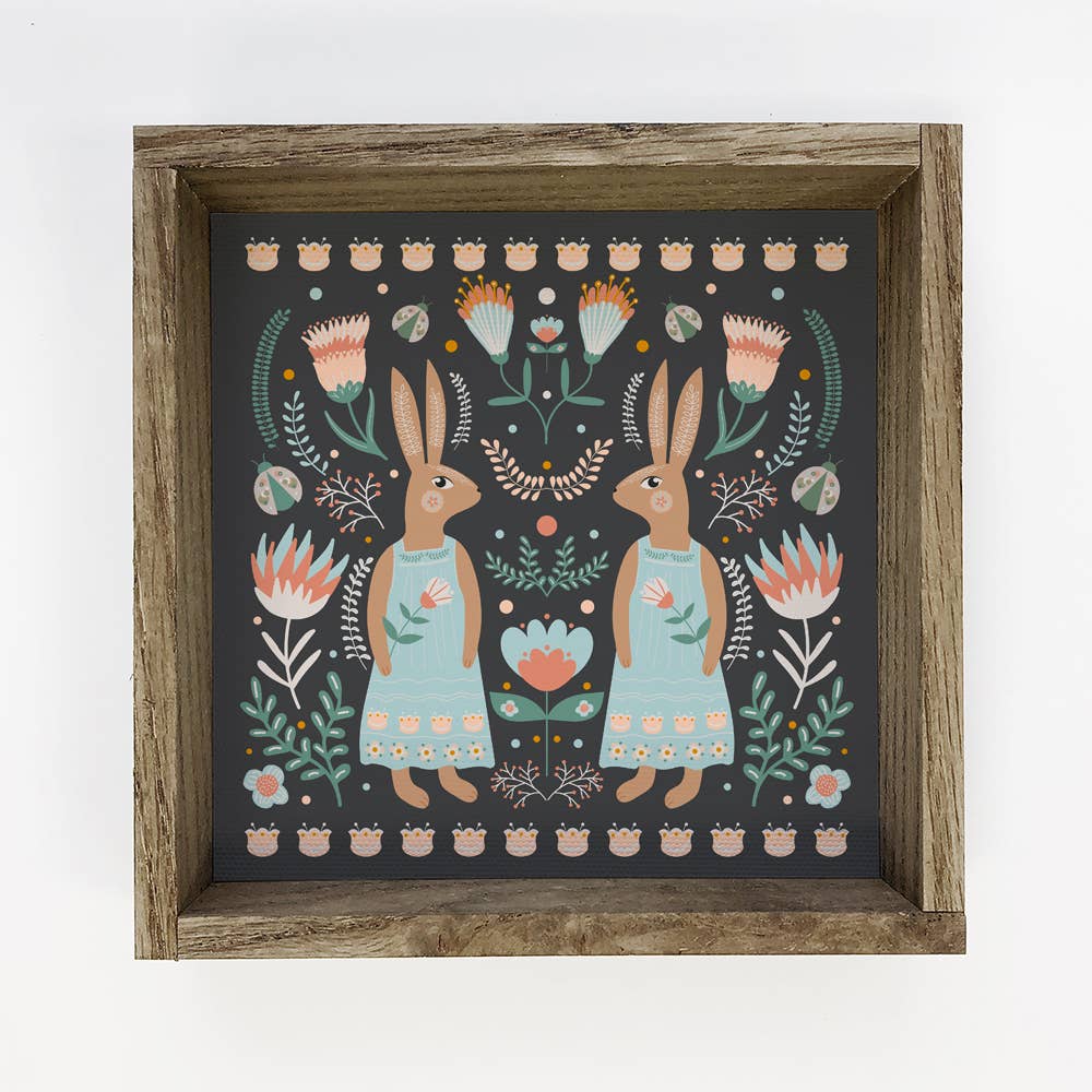 Easter Décor- Scandinavian Folk Bunnies- Colorful Easter