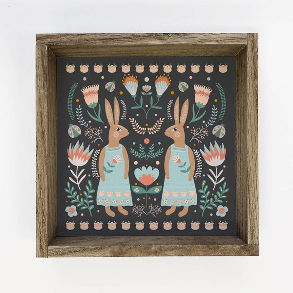 Easter Décor- Scandinavian Folk Bunnies- Colorful Easter