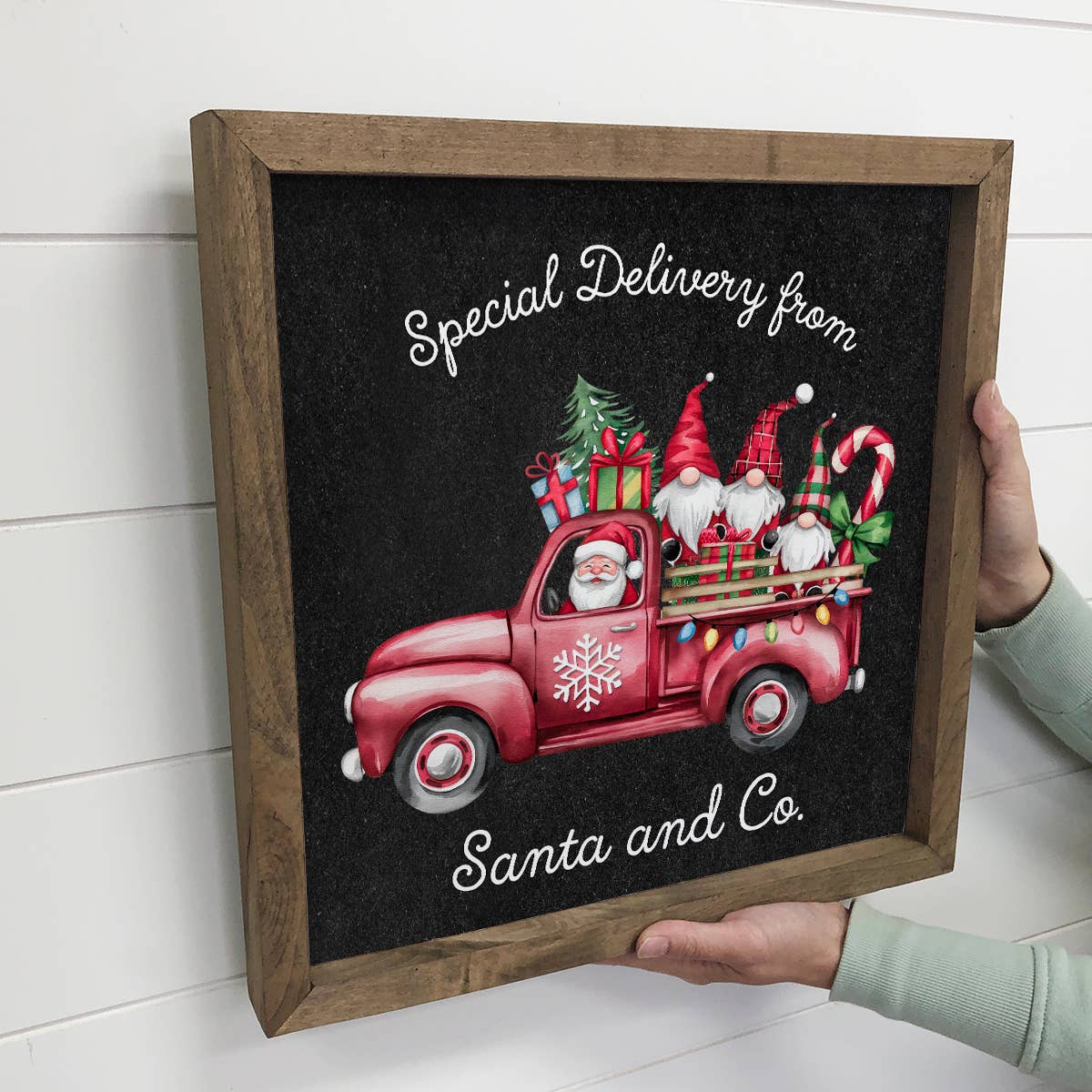 Special Delivery Santa Gnomes - Christmas Canvas Art