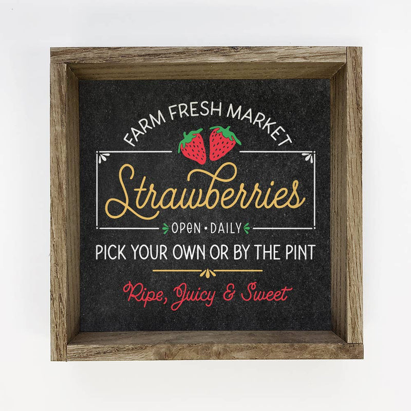 Fresh Strawberries Sign - Cute Farmers Market Sign