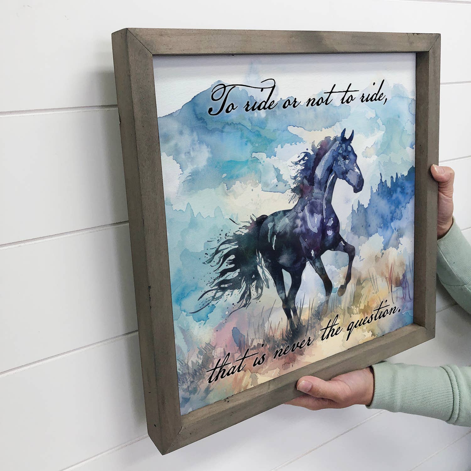 Horse to Ride or Not to Ride - Horse Canvas Art - Wood Frame