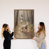 Jesus Chasing the Lost Sheep - Scripture Wall Art