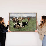 Cows Impressionist Painting - Farmed Farmhouse Wall Art