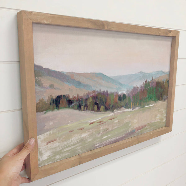 Highland Landscape - Large Canvas Art Framed - Farmhouse Art