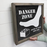 Toy Room Decor- Lego Danger- Small Canvas Sign- Kids Room