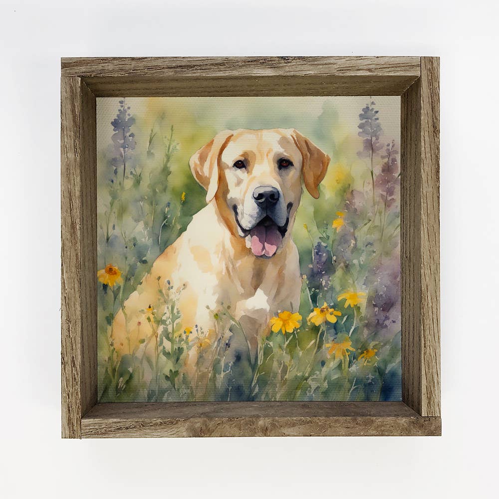 Wildflower Labrador Retriever - Springtime Dog Canvas Art