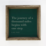 Quote The Journey - Farmhouse Word Sign - Framed Canvas Art