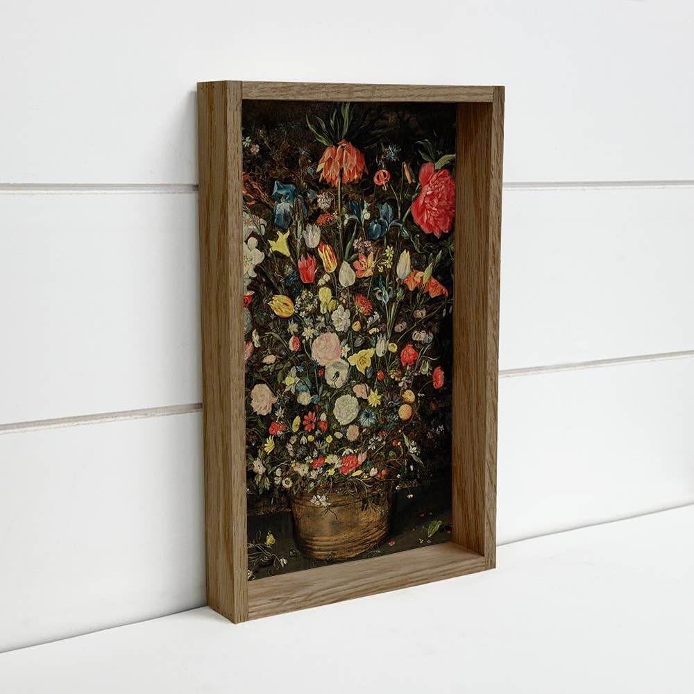 Full Bouquet of Flowers - Flower Canvas Art - Wood Framed