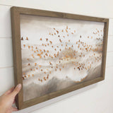 Brilliant Bird Flock - Flying Bird Canvas Art - Wood Framed