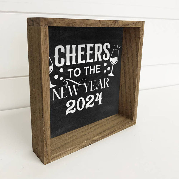 Cheers to the New Year - New Years Word Canvas Art - Framed