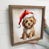 Golden Shih Tzu Puppy Santa Hat - Cute Holiday Animal