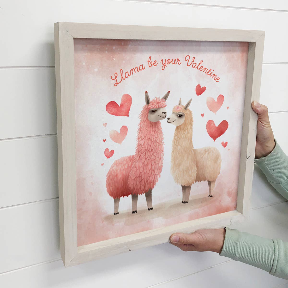 Llama Be Your Valentine - Valentines Day Canvas Art - Framed