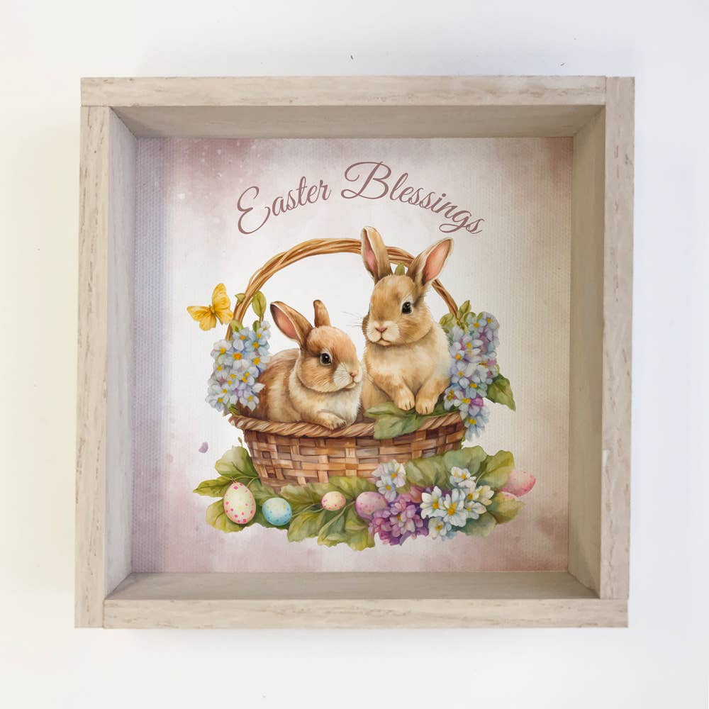 Easter Blessings Wall Art - Easter Canvas Art - Wood Framed