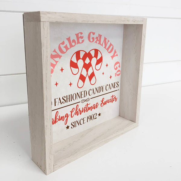 Kringle Candy Co.  - Holiday Word Sign - Framed Holiday Art