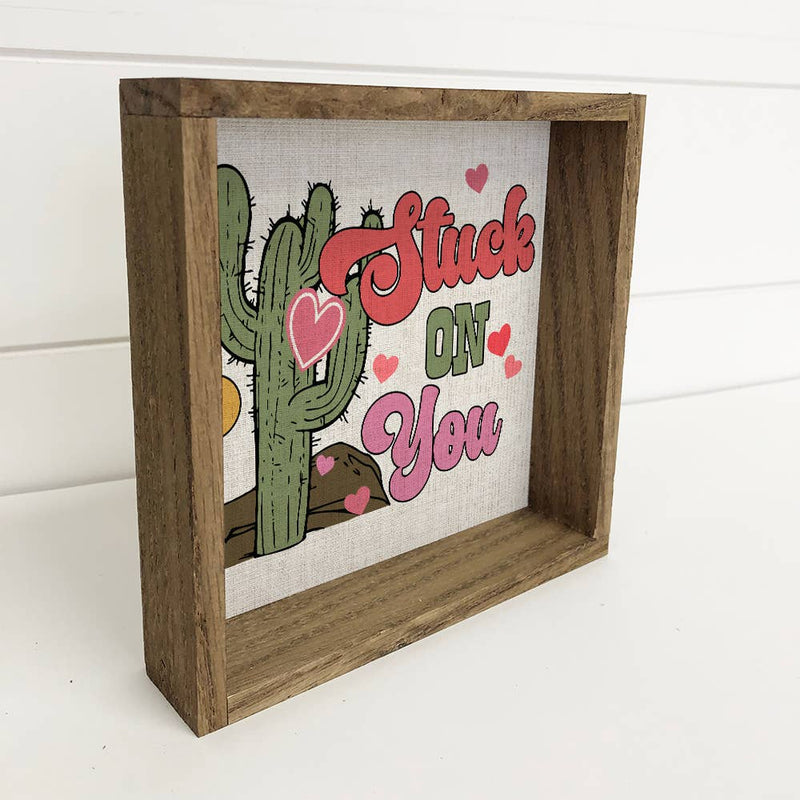 Stuck On You - Valentines Day Canvas Art - Wood Framed Art