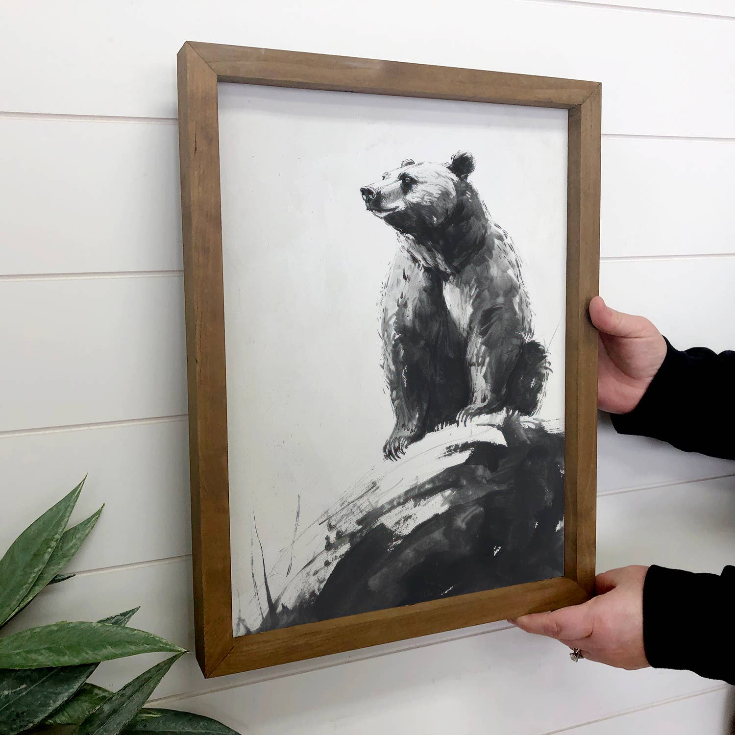 Bear Guardian - Bear Canvas Art - Wood Framed Nature Artwork