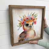 Cute Baby Hawk - Nursery Wall Art with Rustic Wood Frame
