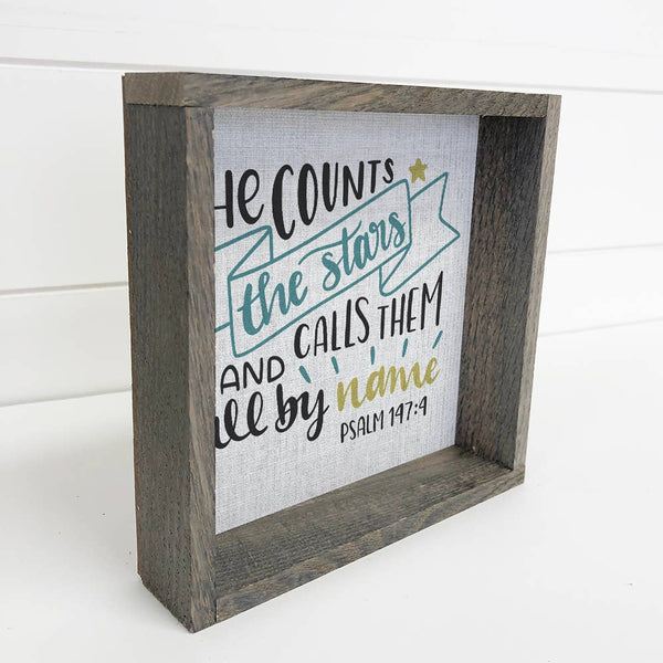 He Counts the Stars and Call Them By Name - Scripture Canvas