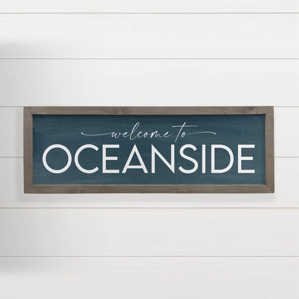 Personalized Welcome City Sign - Modern Welcome Oceanside