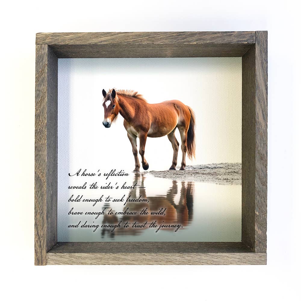 Horse Reflection - Horse Canvas Wall Art - Wood Framed Decor