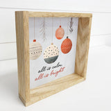 Hygge All is Calm Ornaments - Cute Holiday Canvas Art