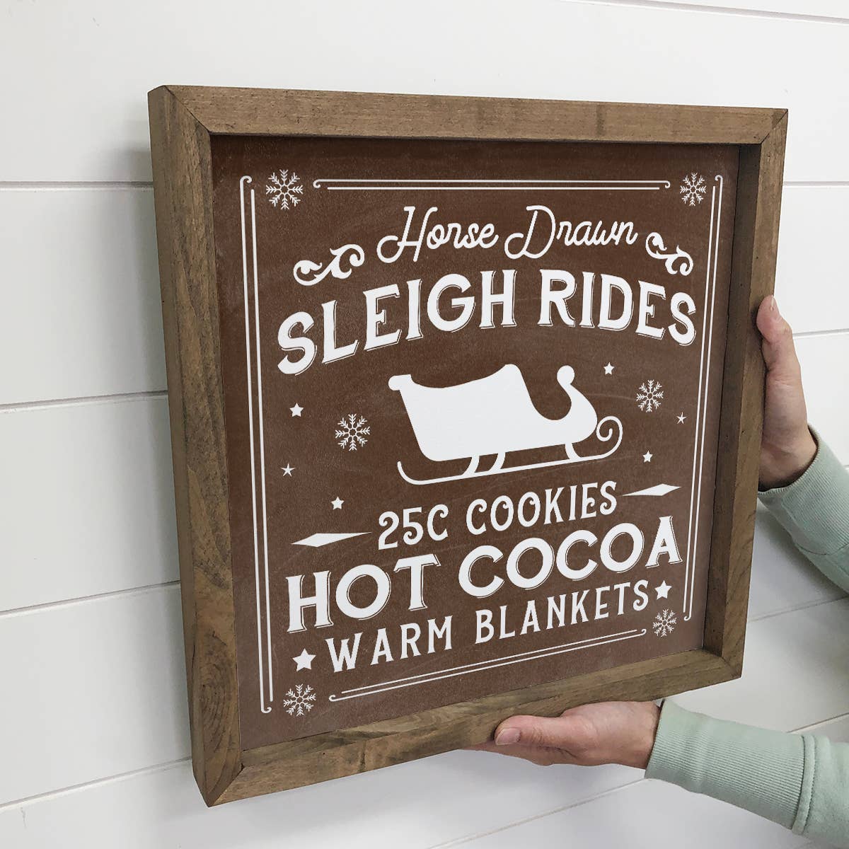 Horse Drawn Sleigh Rides - Christmas Canvas Art - Framed Art