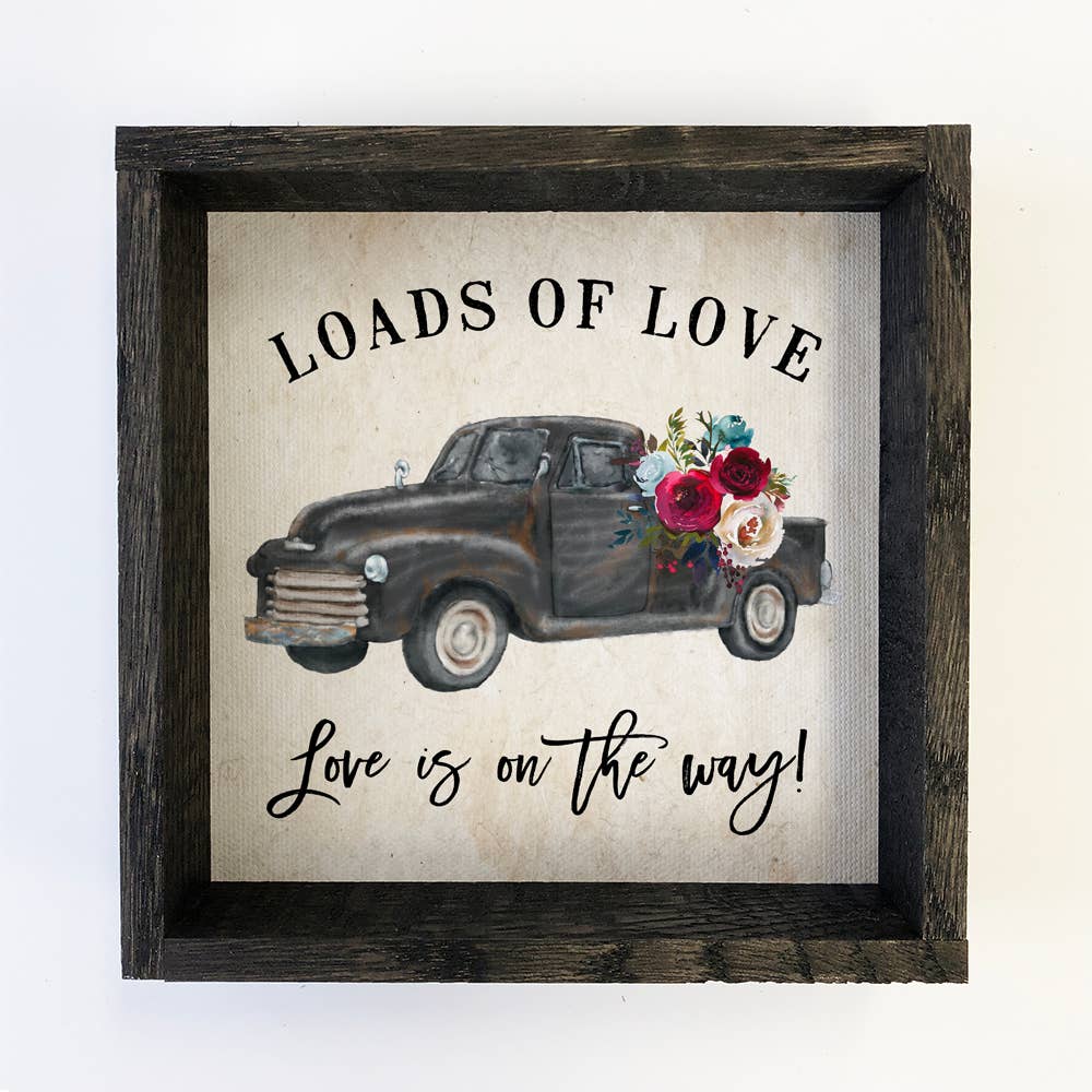 Black Vintage Truck Sign - Loads of Love Valentines Decor