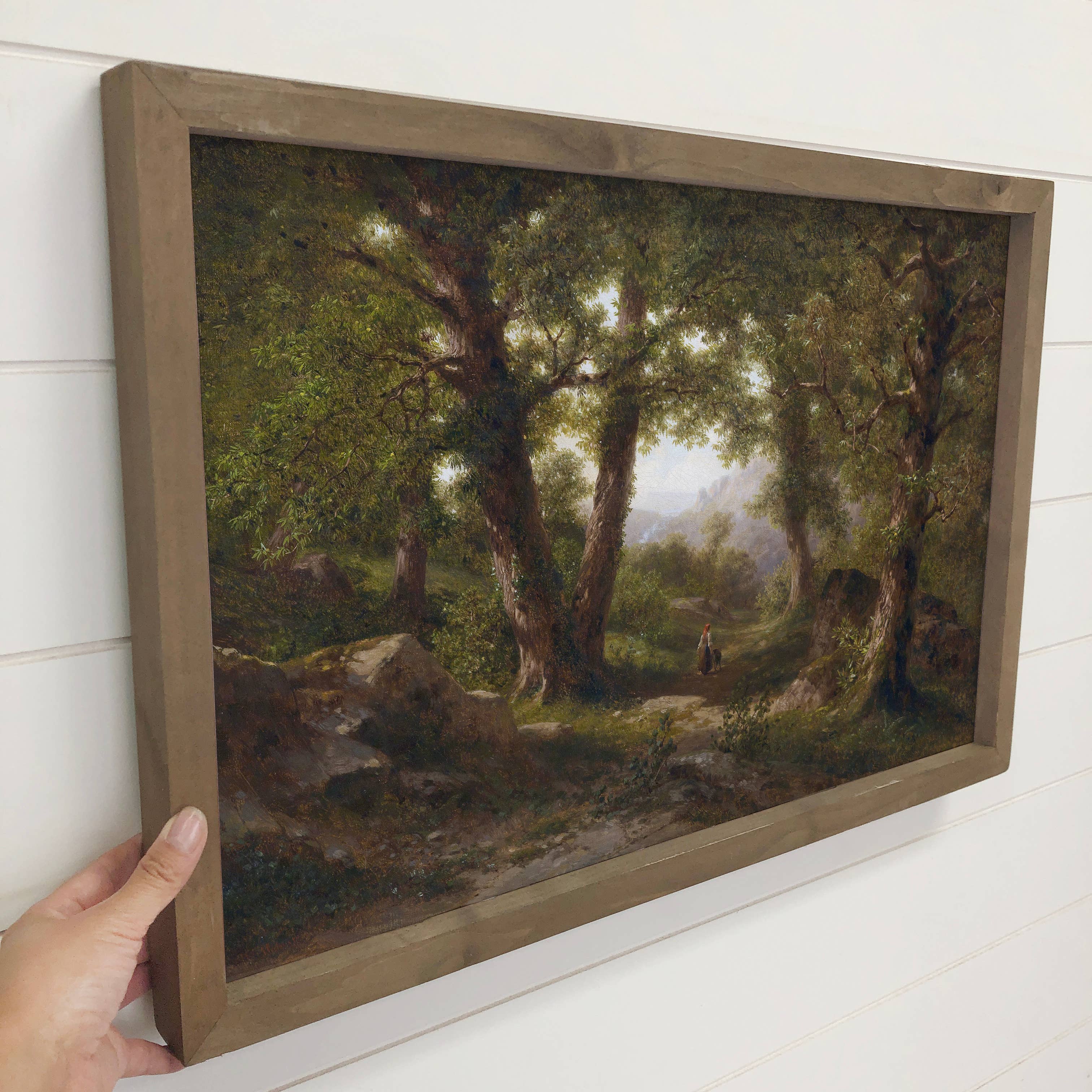 Woman in the Forest - Nature Canvas Art - Wood Framed Art