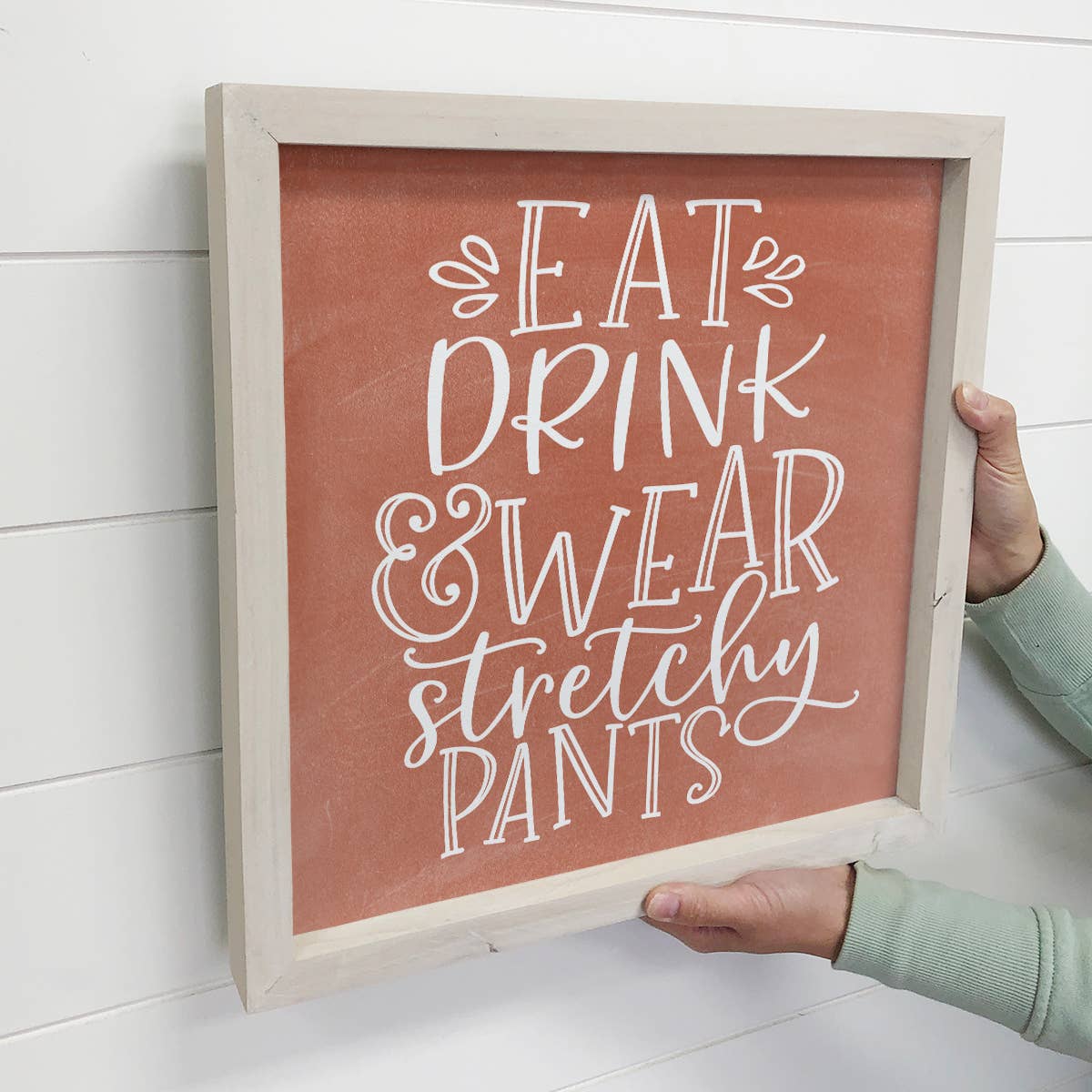 Eat Drink Wear Stretchy Pants - Funny Word Canvas Art