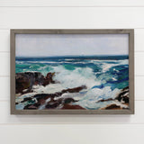 Incoming Surf - Ocean Canvas Art - Wood Framed Wall Art
