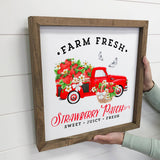 Summer Decor-  Strawberry Patch Holiday Truck- Small Sign