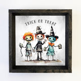 Trick or Treat Spooky Kids - Halloween Word Art - Framed Art