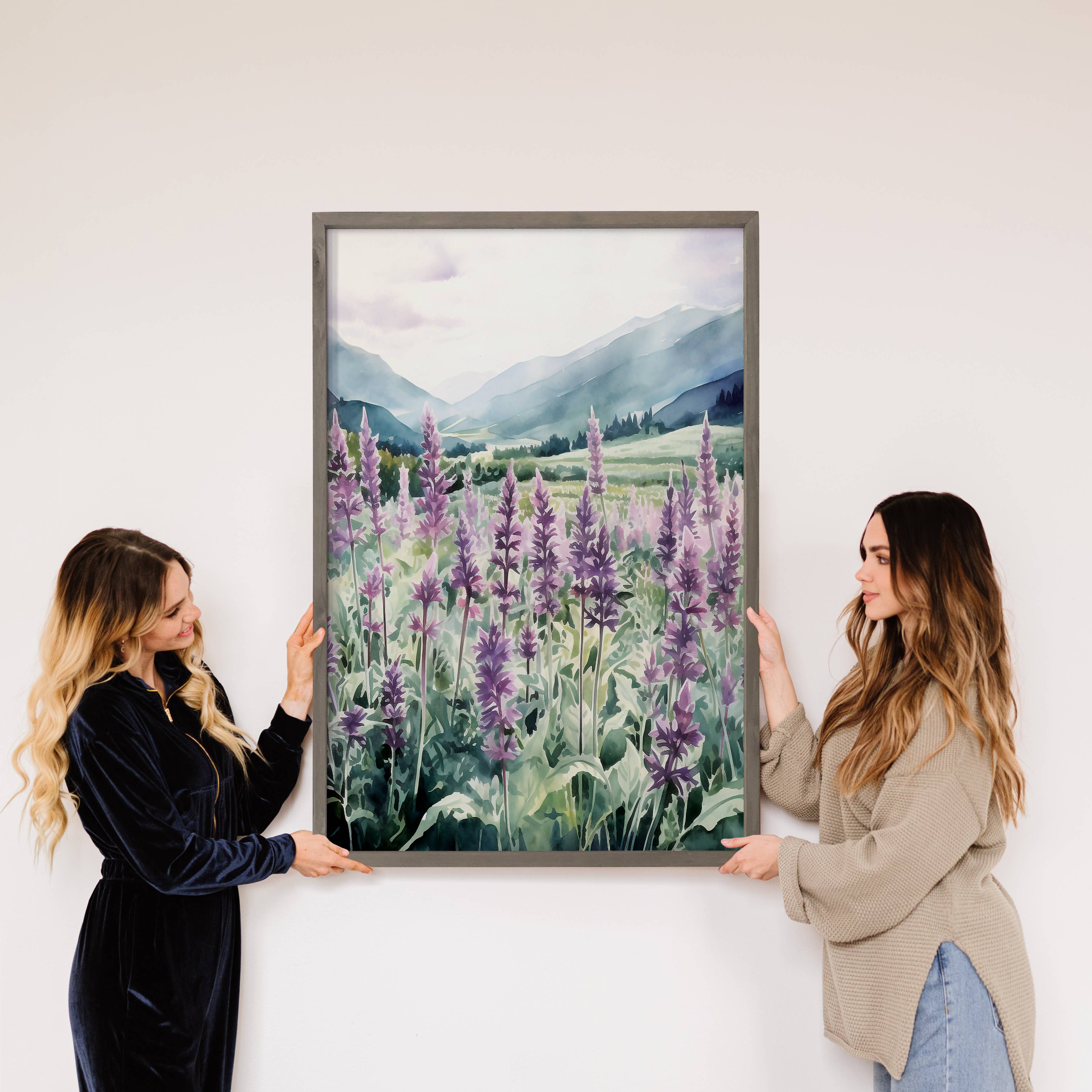 Patchouli Field - Mountain Landscape Canvas Art - Framed Art