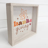 Thanksgiving Retro Sign - Cute Holiday Word Art - Canvas Art