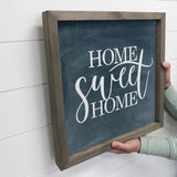 Home Sweet Home Mantel Sign with Farmhouse Grey Frame