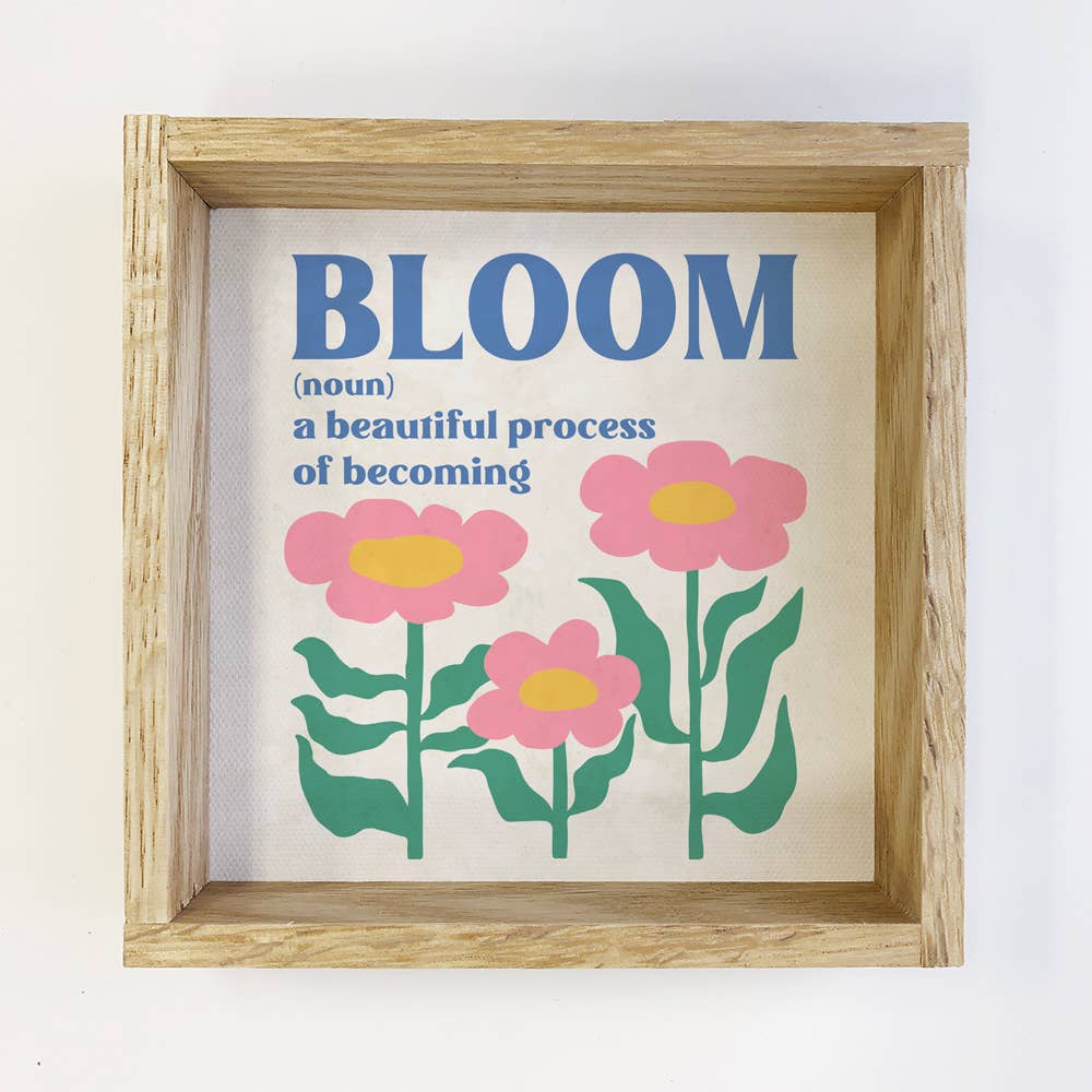 Boho Abstract Bloom Becoming - Inspiring Wall Art - Framed